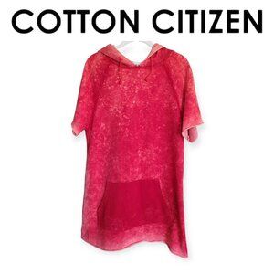 Cotton Citizen Tomato Red Hooded Mini Dress Small 100 Percent Cotton